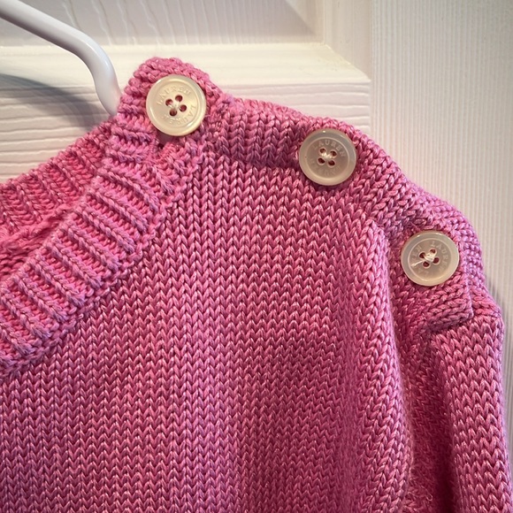 Ralph Lauren Pink Cotton Blend long sleeve sweater oyster button collar - Picture 3 of 5